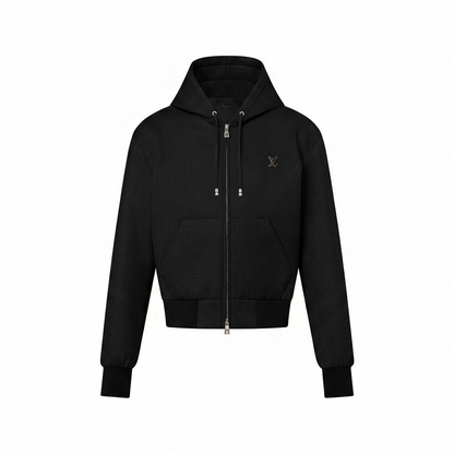 Tailored Technical Wool Hooded Blouson "Black"