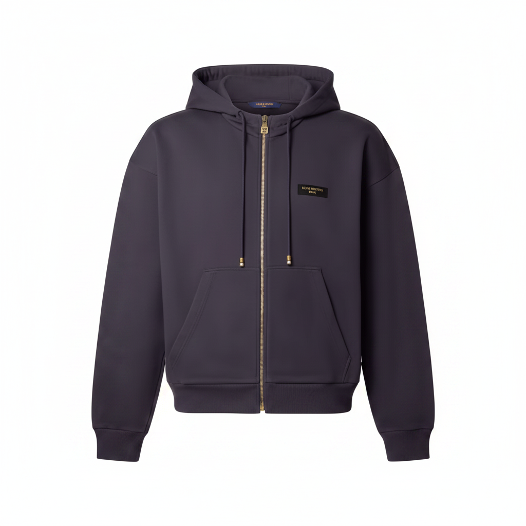 Louis Vuitton Vintage Zipped Hooded Blouson "Purple Indigo"