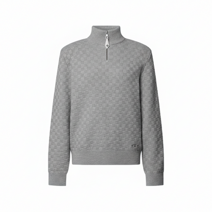 Louis Vuitton Cashmere-Wool Blend Half-Zip Pullover "Gray"