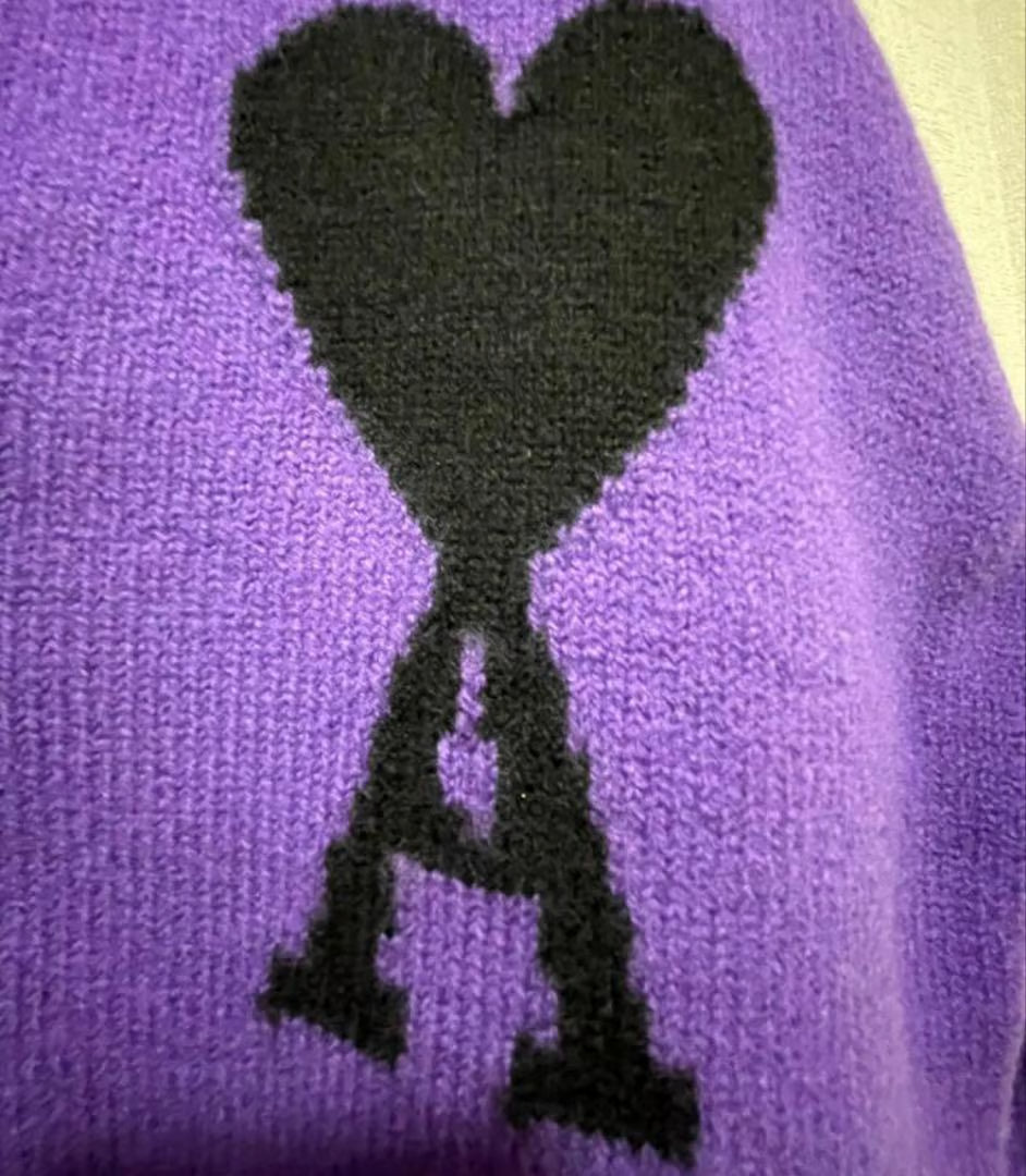 AMI Paris Ami De Coeur Cardigan "Purple"