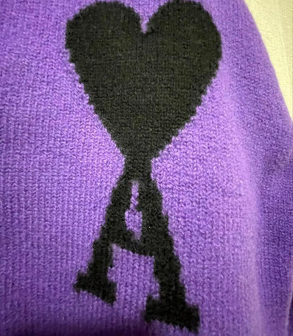 AMI Paris Ami De Coeur Cardigan "Purple"