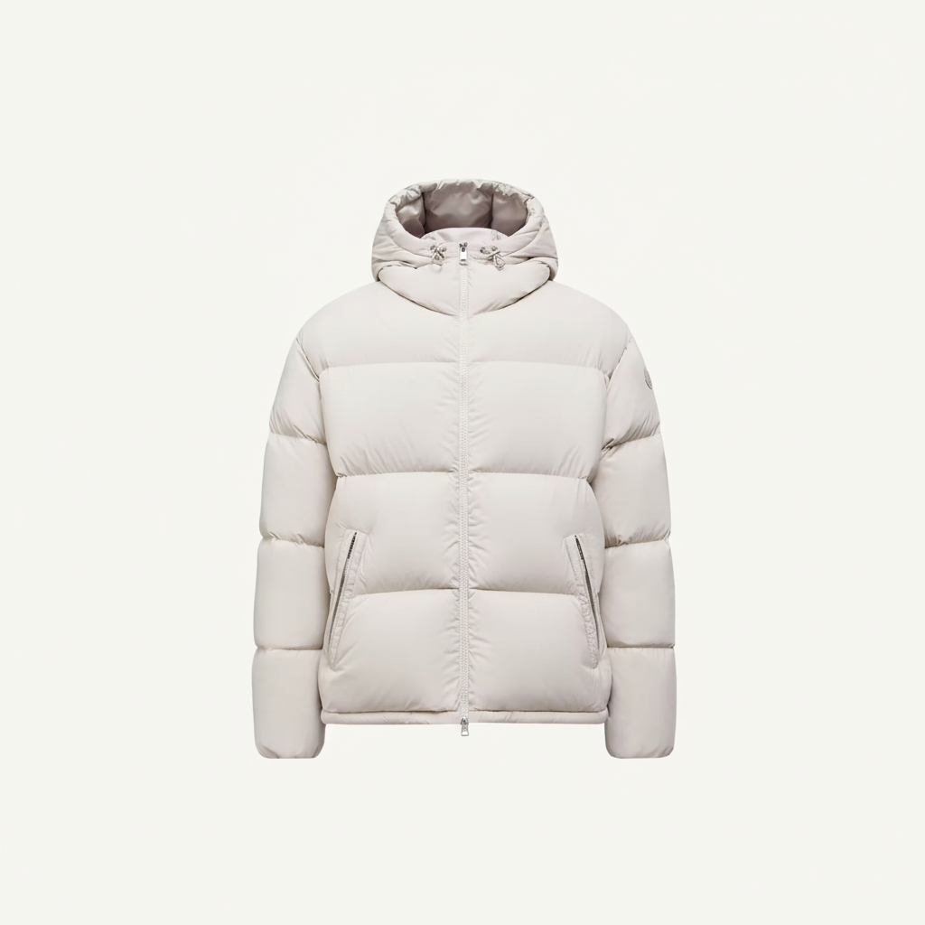 Moncler Meriera Hooded Short Down Jacket "Ice Grey"