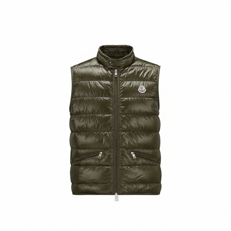 Moncler Gui Down Vest "Army Green"