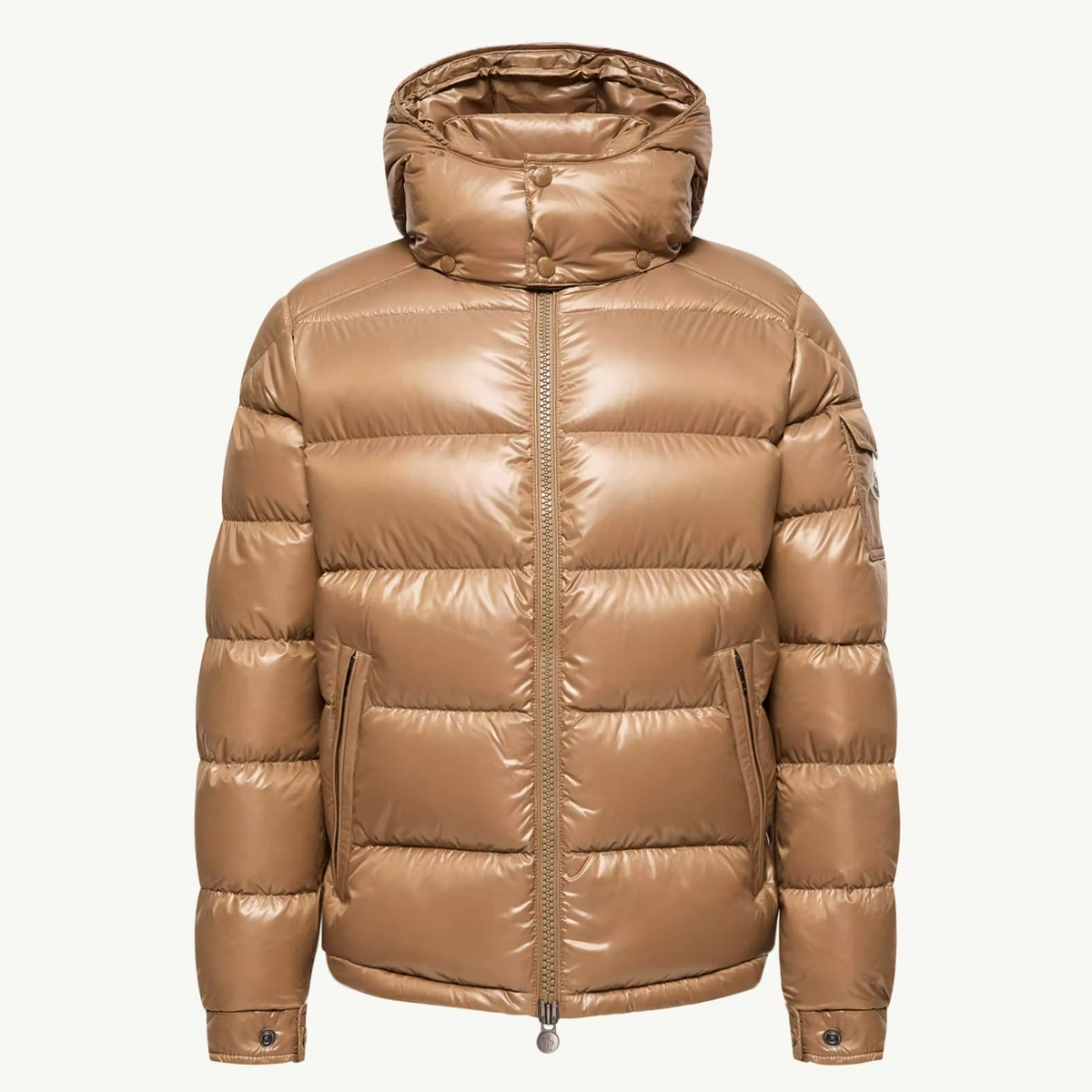 Moncler Maya Hooded Short Down Jacket "Beige"