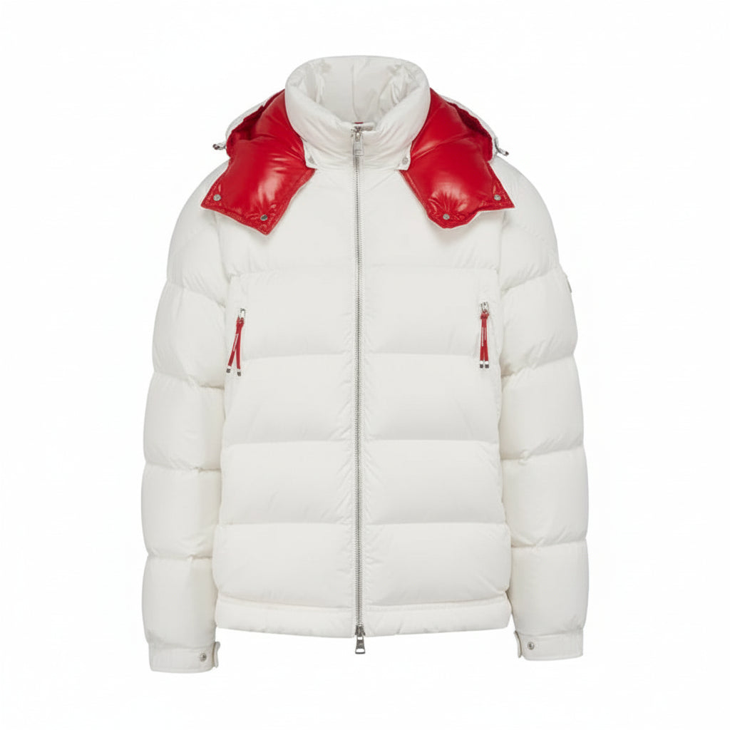 Moncler Poirier Down Jacket "White-Red"