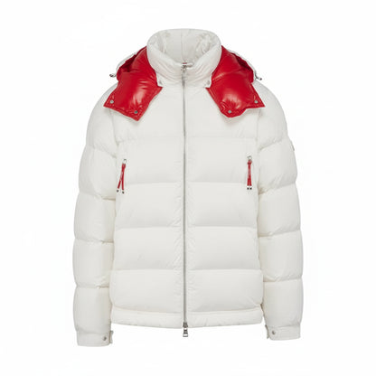 Moncler Poirier Down Jacket "White-Red"
