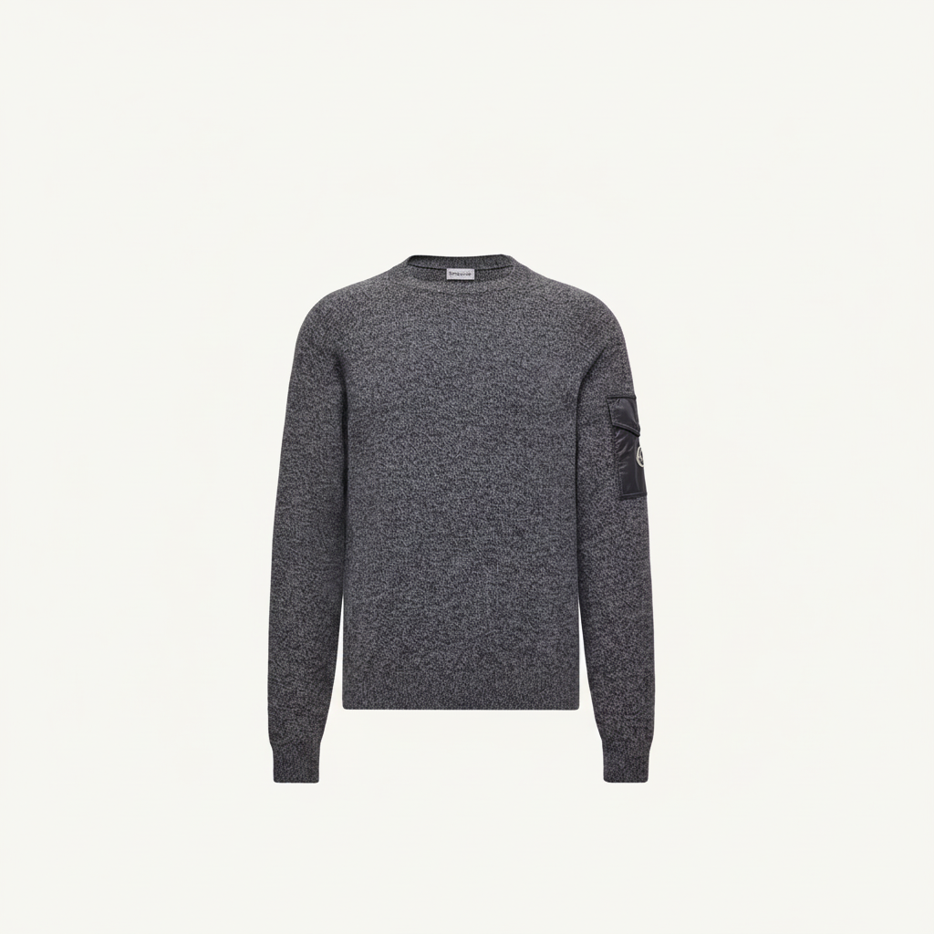 Moncler Mouliné Wool & Cashmere Sweater "Grey"