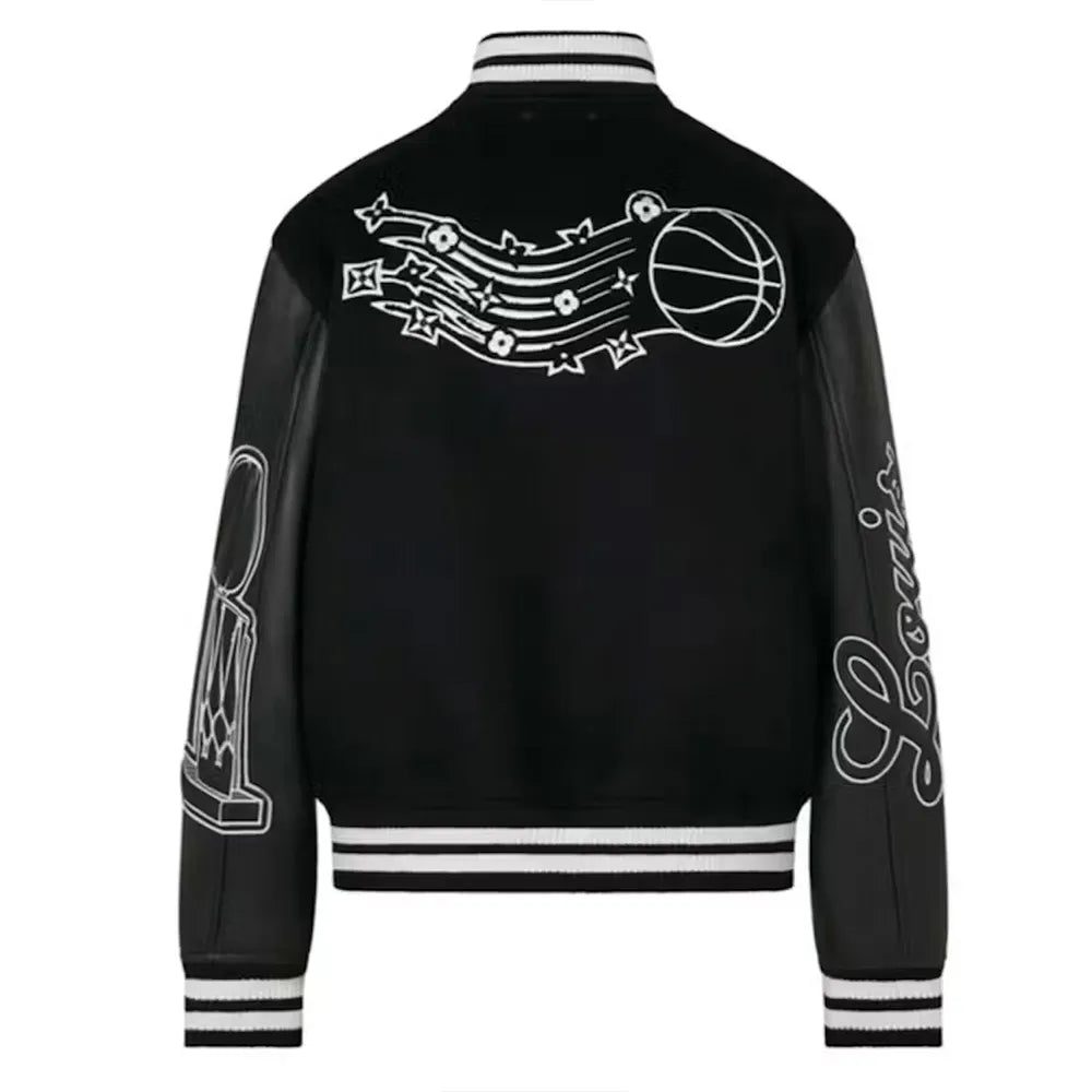 NBA x Louis Vuittom Leather Basketball Jacket "Black"
