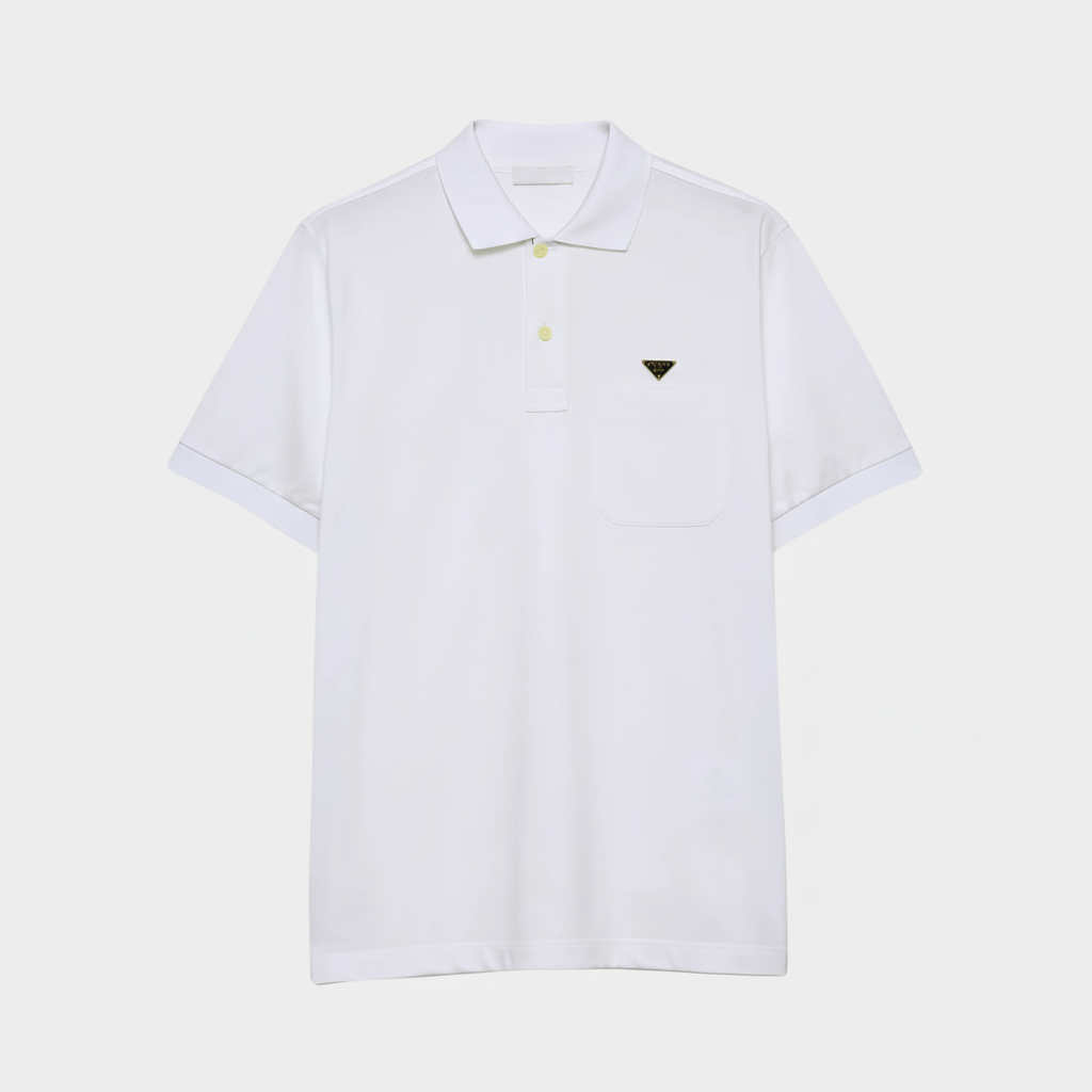 Prada Piqué Polo T-Shirt "White"
