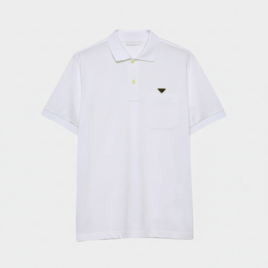 Prada Piqué Polo T-Shirt "White"