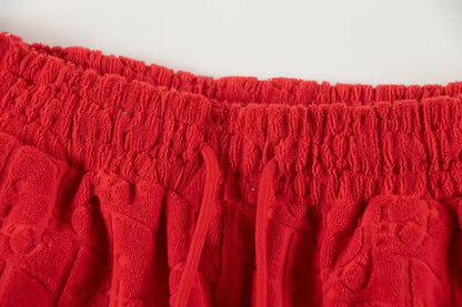 Dior Monogram Jacquard Toweling Shorts "Red"