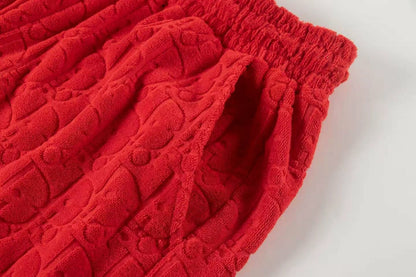 Dior Monogram Jacquard Toweling Shorts "Red"