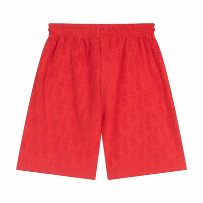 Dior Monogram Jacquard Toweling Shorts "Red"