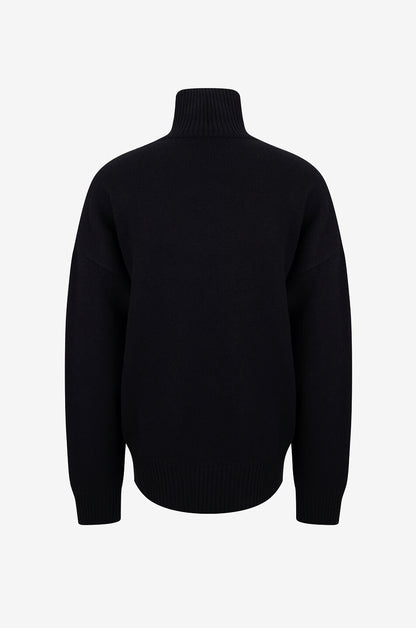 AMI Paris Ami De Coeur Turtleneck Sweater "Black"