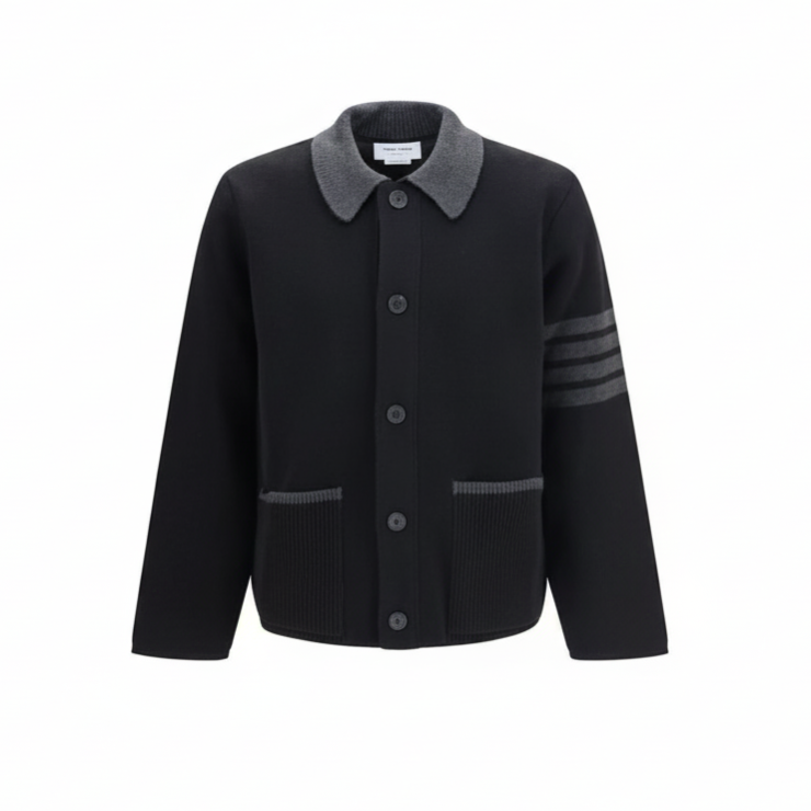 Thom Browne Merino Wool 4-Bar Work Jacket "Black"