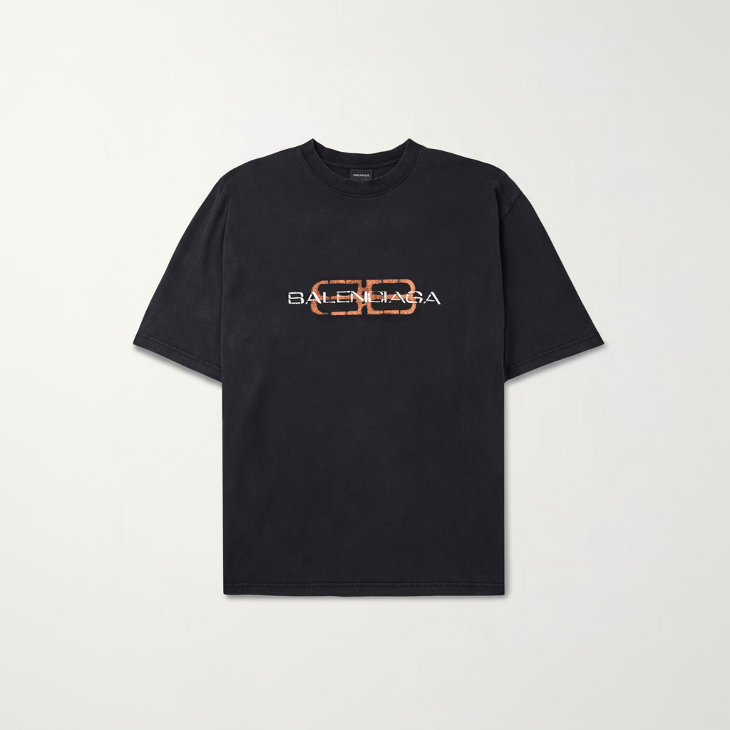 Balenciaga Logo Print T-Shirt "Faded Black"