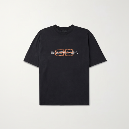 Balenciaga Logo Print T-Shirt "Faded Black"