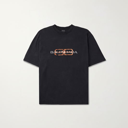 Balenciaga Logo Print T-Shirt "Faded Black"