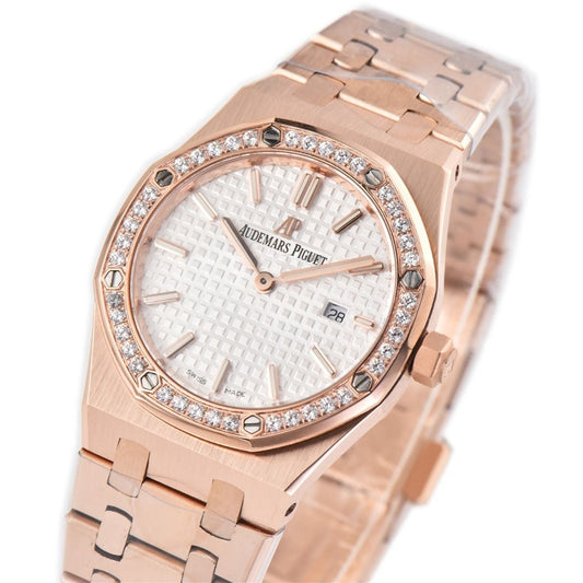 Audemars Piguet Royal Oak 33mm Rose Gold White Dial