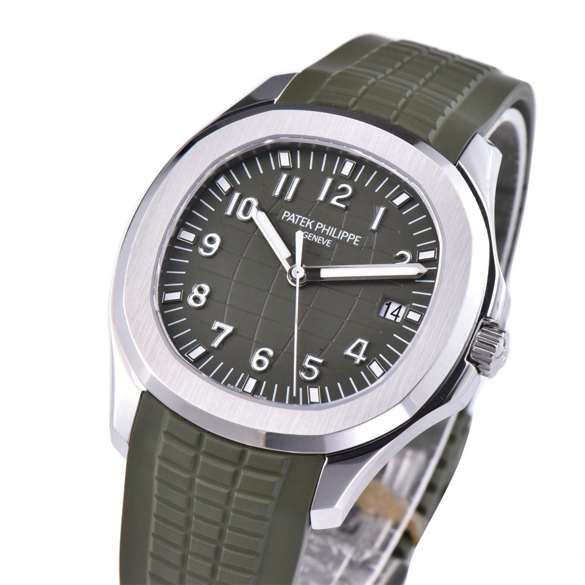 Patek Philippe Aquanaut 42mm Green Rubber Strap Green Dial