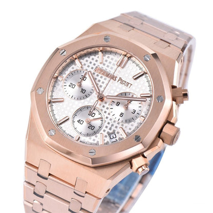 Audemars Piguet Royal Oak Chrono 41mm Rose Gold White Dial