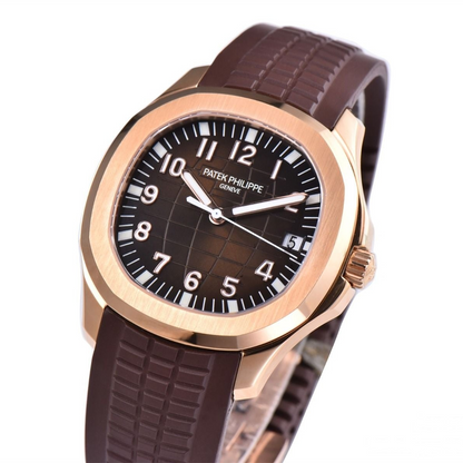 Patek Philippe Aquanaut 40mm Rose Gold Brown Rubber Brown Dial