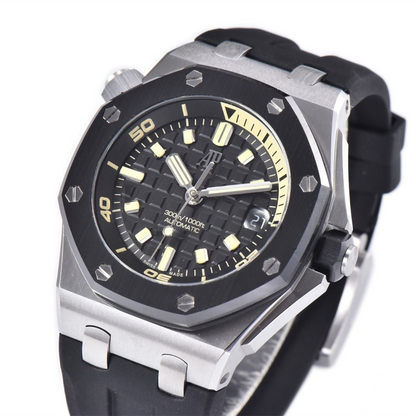 Audemars Piguet Royal Oak Offshore Diver 42mm Black Strap Black Dial