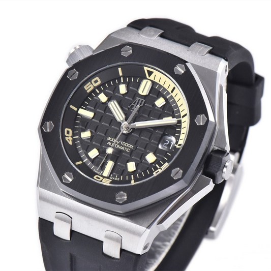 Audemars Piguet Royal Oak Offshore Diver 42mm Black Strap Black Dial