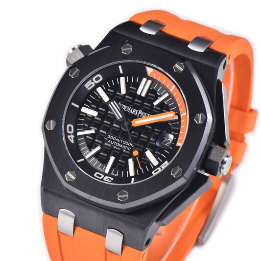 Audemars Piguet Royal Oak Offshore Diver 42mm Orange Strap Black Dial