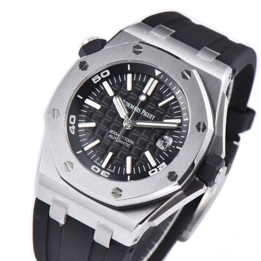 Audemars Piguet Royal Oak Offshore Diver 42mm Black Strap Black Dial