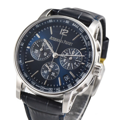 Audemars Piguet Chronograph 41mm Black Leather Blue Dial